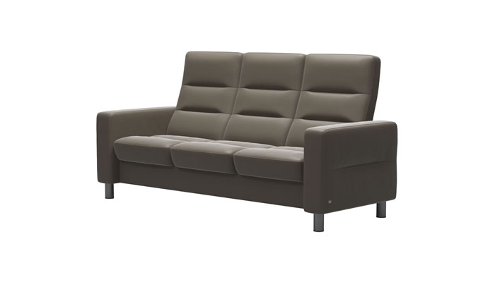Stressless Wave 3 Seater Sofa in Cori Mole Leather